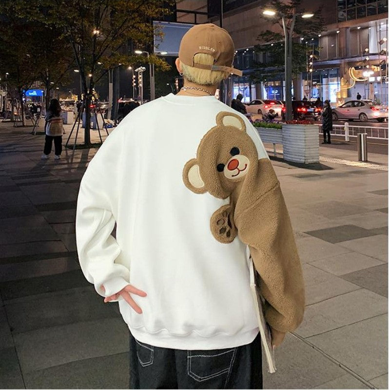 Fleece-lined open sweater