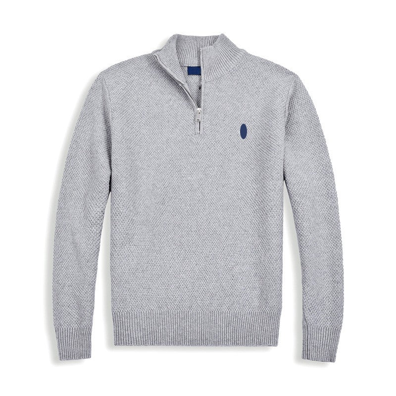 Sweater with stand-up collar