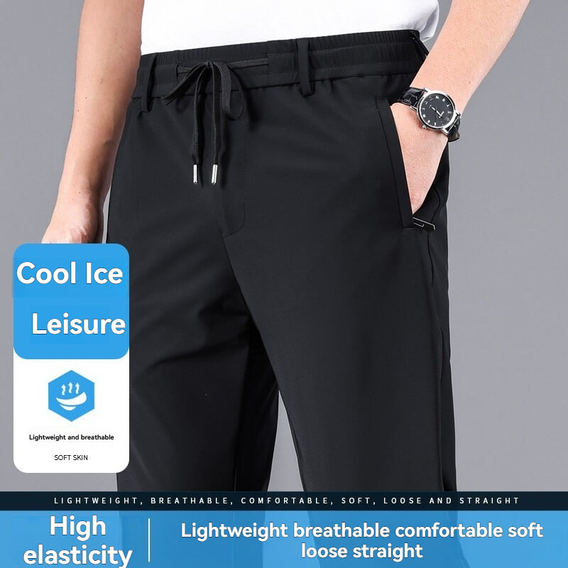 Business style trousers with elastic waistband
