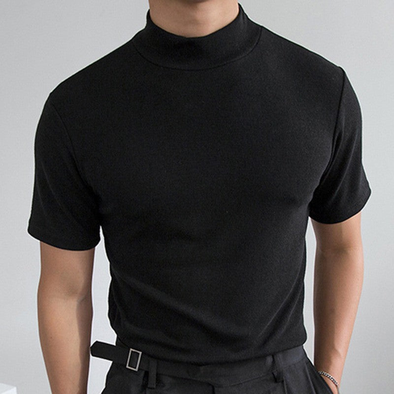 Men's half-high collar shirt
