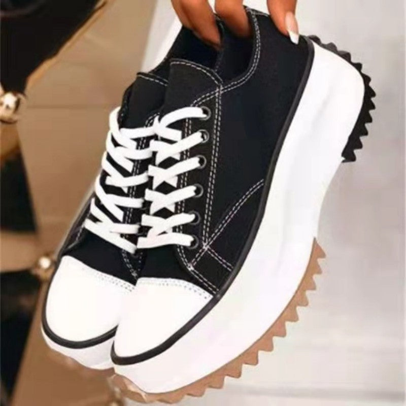 Canvas platform shoes