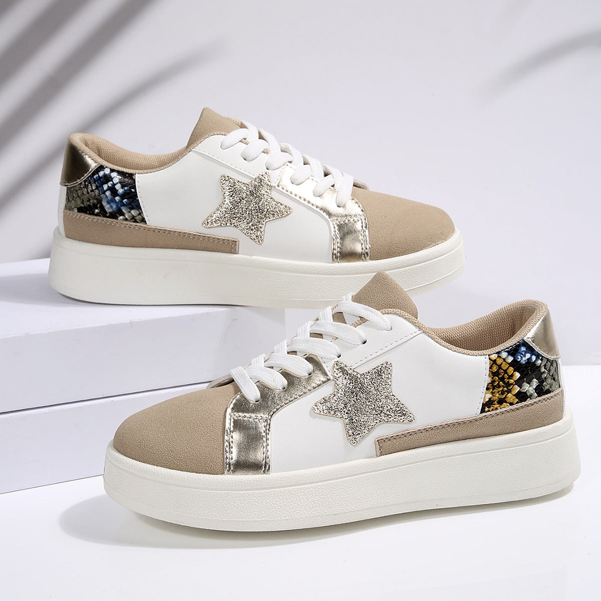 Shoes with star-studded soles