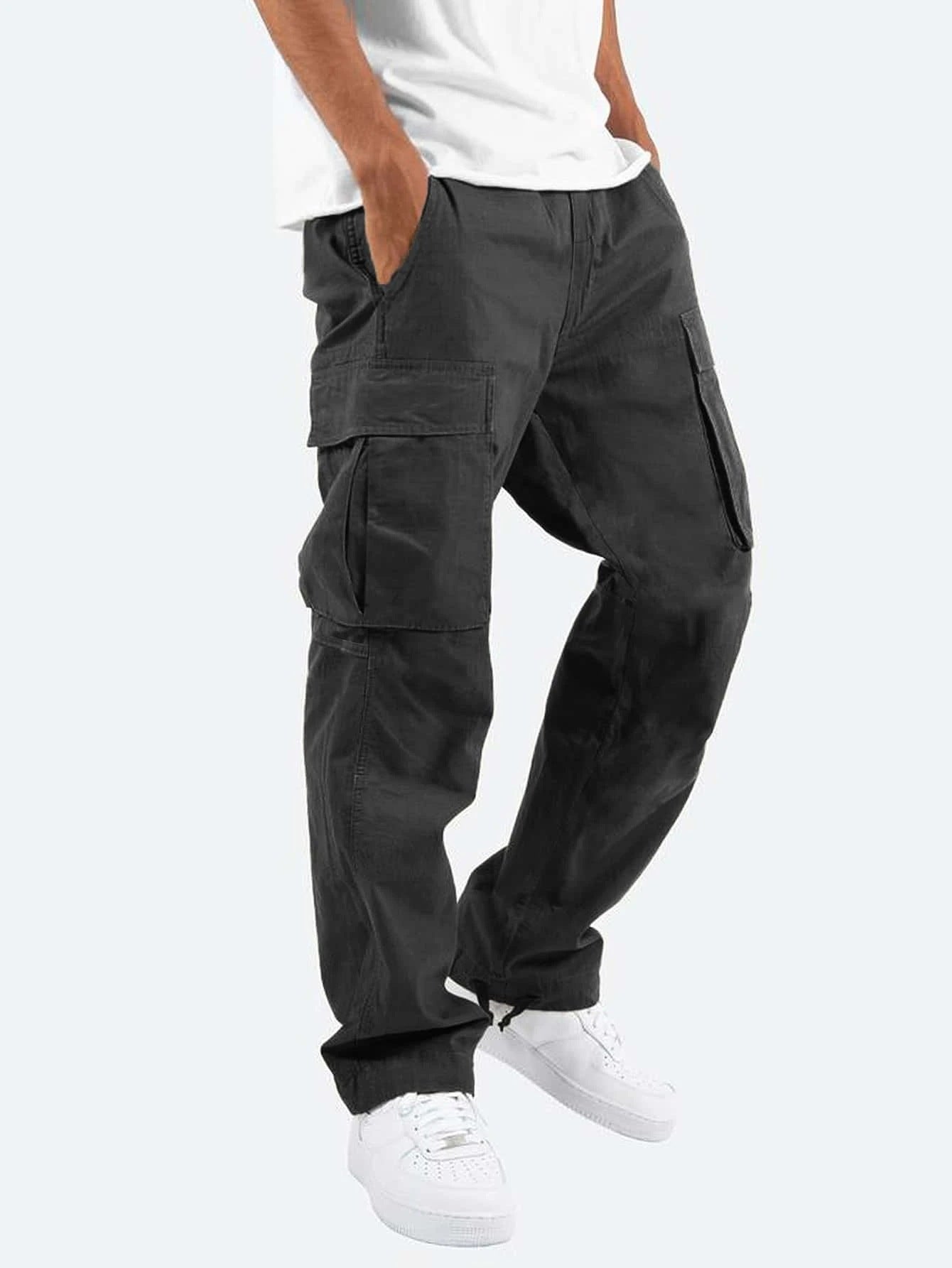 Men's Wide Leg Pants with Drawstring