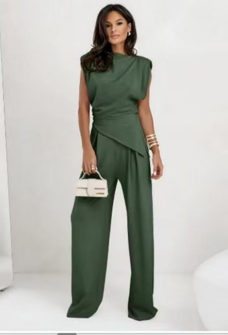 Asymmetrical two-piece suit
