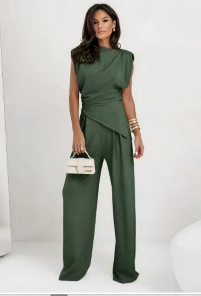 Asymmetrical two-piece suit